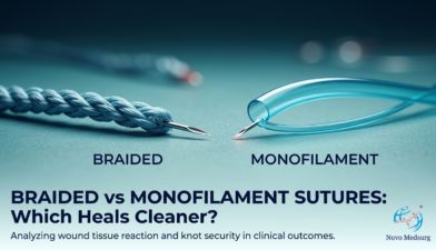 Premium editorial photograph for the Nuvo Medsurg article "Braided vs Monofilament Sutures: Which Heals Cleaner?".