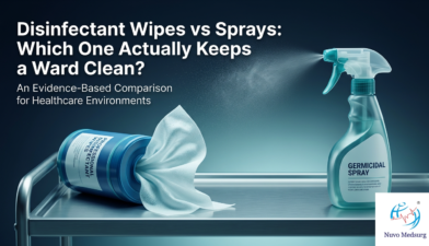 Premium editorial photograph for the Nuvo Medsurg article "Disinfectant Wipes vs Sprays: Which One Actually Keeps a Ward Clean?".