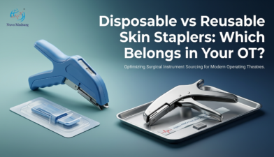 Premium editorial photograph for the Nuvo Medsurg article "Disposable vs Reusable Skin Staplers: Which Belongs in Your OT?".