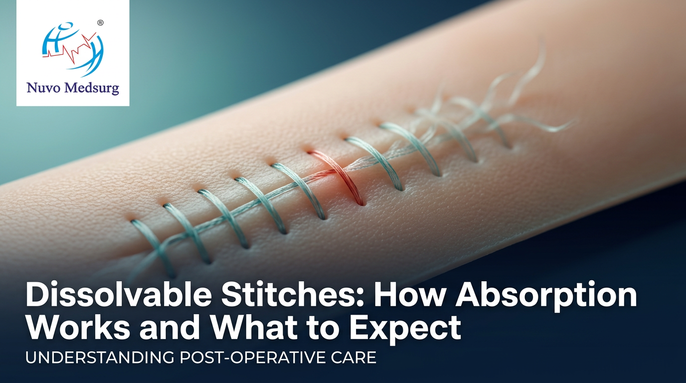 Premium editorial photograph for the Nuvo Medsurg article "Dissolvable Stitches: How Absorption Works and What to Expect".