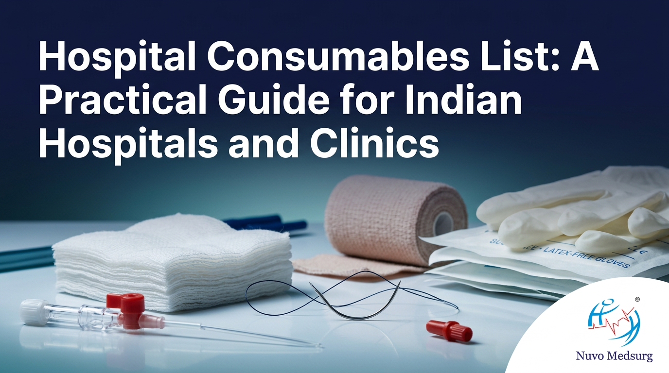 Premium editorial photograph for the Nuvo Medsurg article "Hospital Consumables List: A Practical Guide for Indian Hospitals and Clinics".