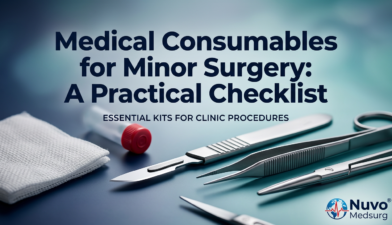 Premium editorial photograph for the Nuvo Medsurg article "Medical Consumables for Minor Surgery: A Practical Checklist".