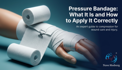 Premium editorial photograph for the Nuvo Medsurg article "Pressure Bandage: What It Is and How to Apply It Correctly".