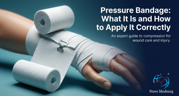 Premium editorial photograph for the Nuvo Medsurg article "Pressure Bandage: What It Is and How to Apply It Correctly".