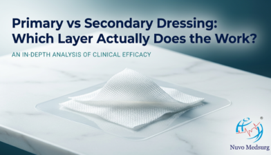 Premium editorial photograph for the Nuvo Medsurg article "Primary vs Secondary Dressing: Which Layer Actually Does the Work?".