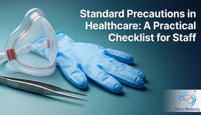 Premium editorial photograph for the Nuvo Medsurg article "Standard Precautions in Healthcare: A Practical Checklist for Staff".
