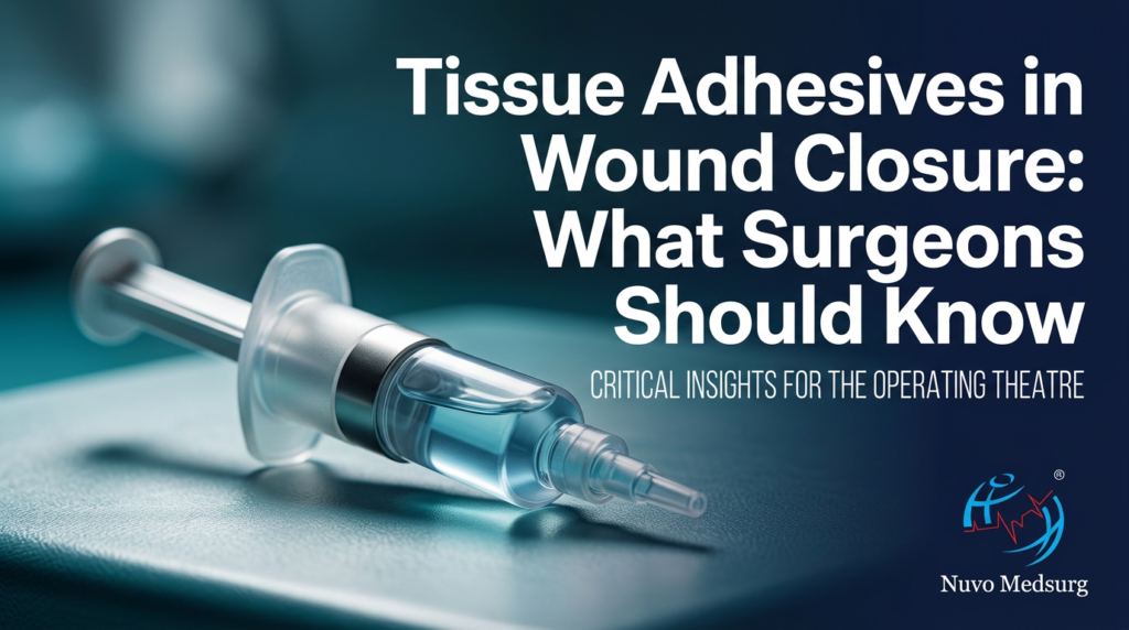Premium editorial photograph for the Nuvo Medsurg article "Tissue Adhesives in Wound Closure: What Surgeons Should Know".