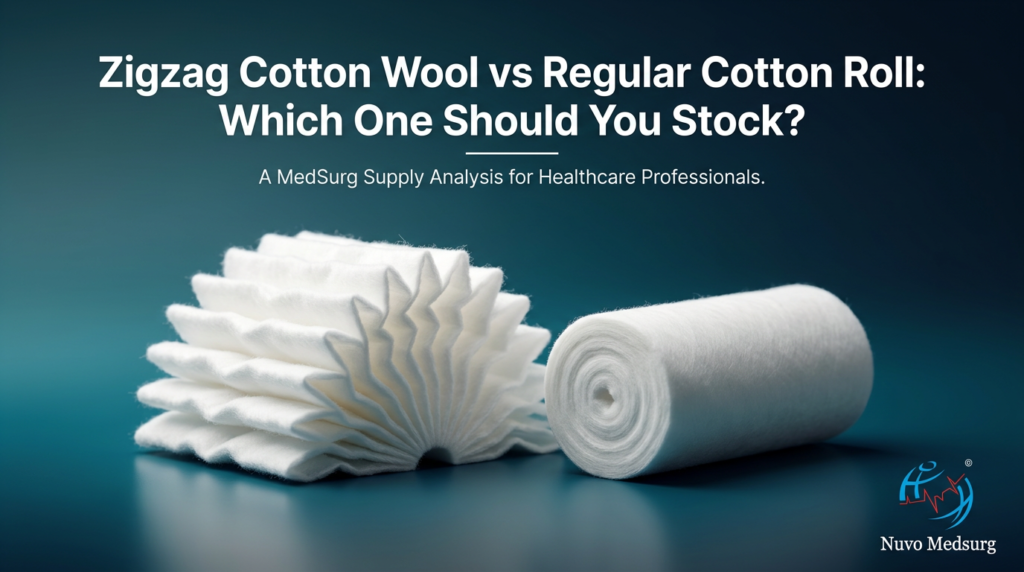 Premium editorial photograph for the Nuvo Medsurg article "Zigzag Cotton Wool vs Regular Cotton Roll: Which One Should You Stock?".