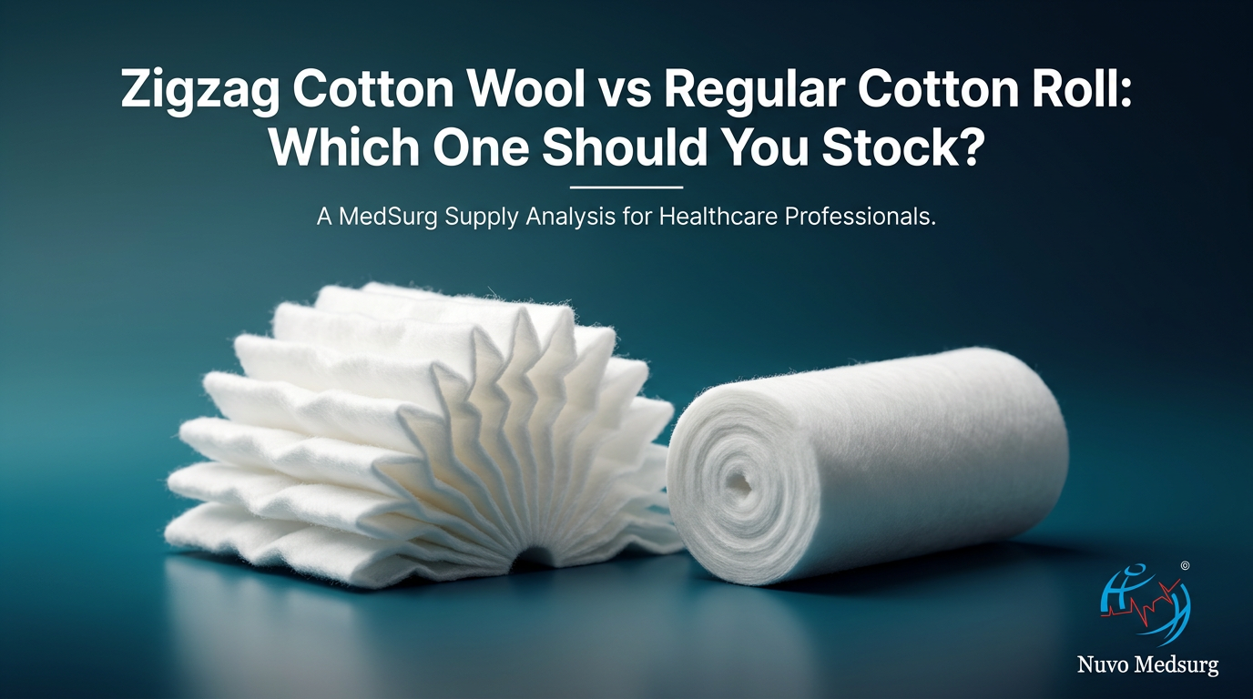 Premium editorial photograph for the Nuvo Medsurg article "Zigzag Cotton Wool vs Regular Cotton Roll: Which One Should You Stock?".